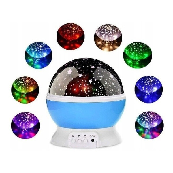 Lámpara Veladora Proyector Led De Estrellas Usb Mesa Techo Variante Color Celeste
