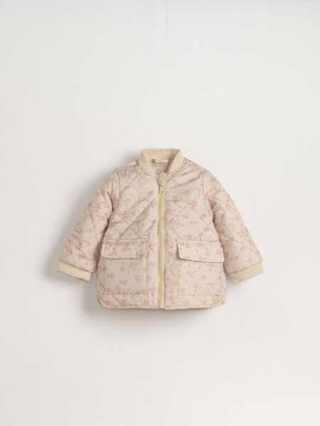 Campera abrigo capitoneada Beige