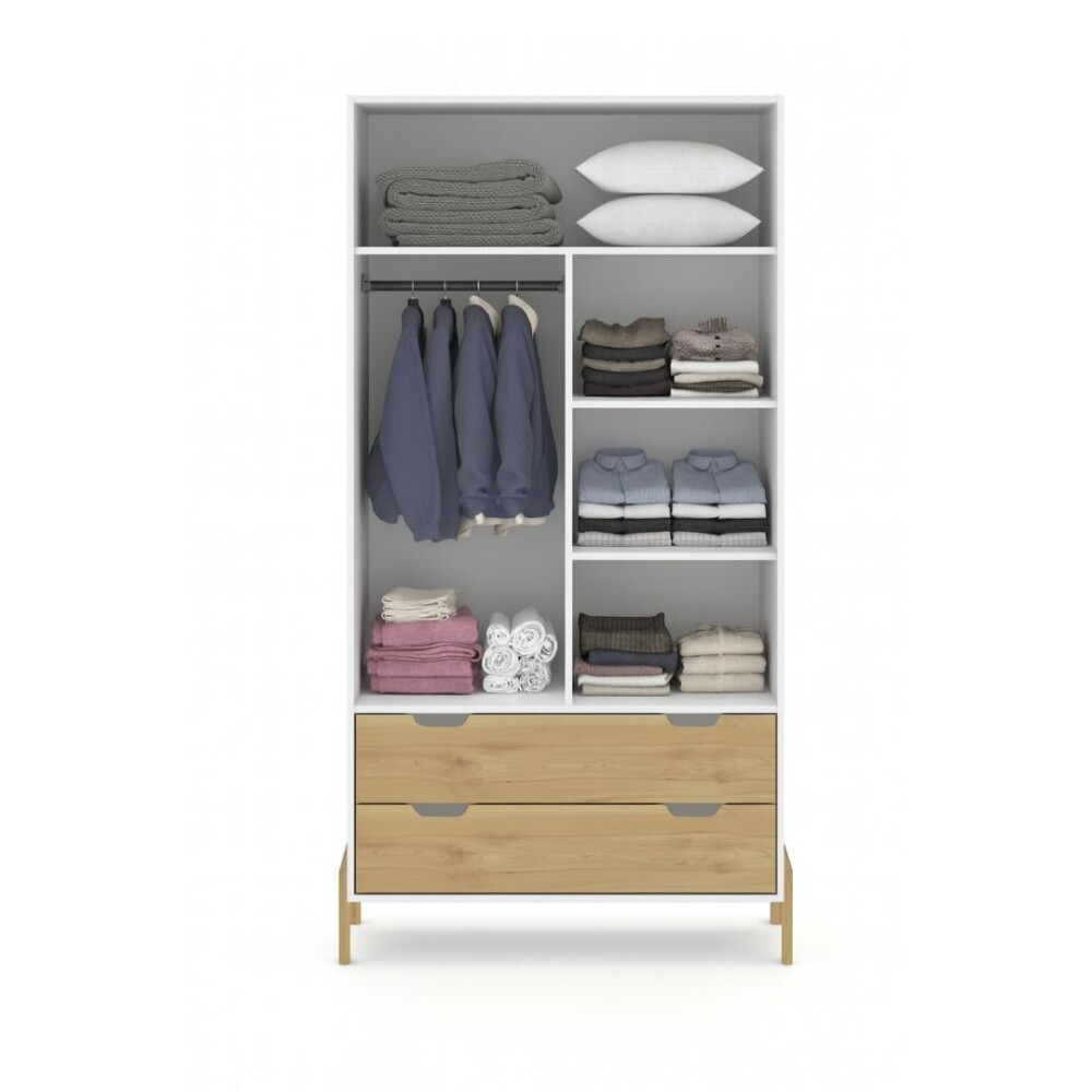 ROPERO 2 PUERTAS LINEA WOOD BLANCO