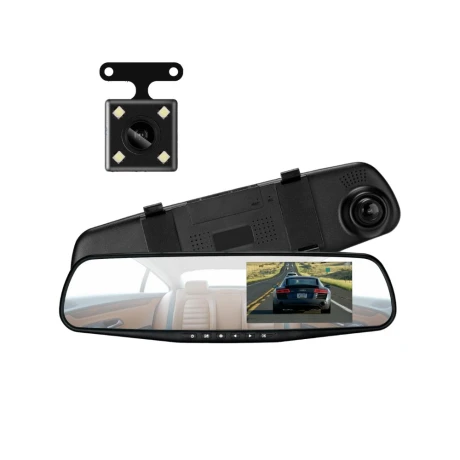ESPEJO RETROVISOR CON CÁMARA DELANTERA Y TRASERA 1080P 140° ESPEJO RETROVISOR CON CÁMARA DELANTERA Y TRASERA 1080P 140°