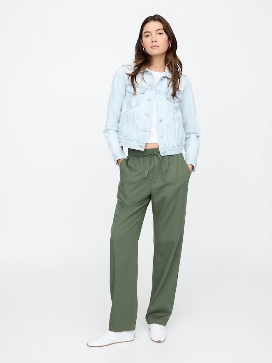 Pantalón Twill Easy Mujer - Thyme 19-0309 Tcx 