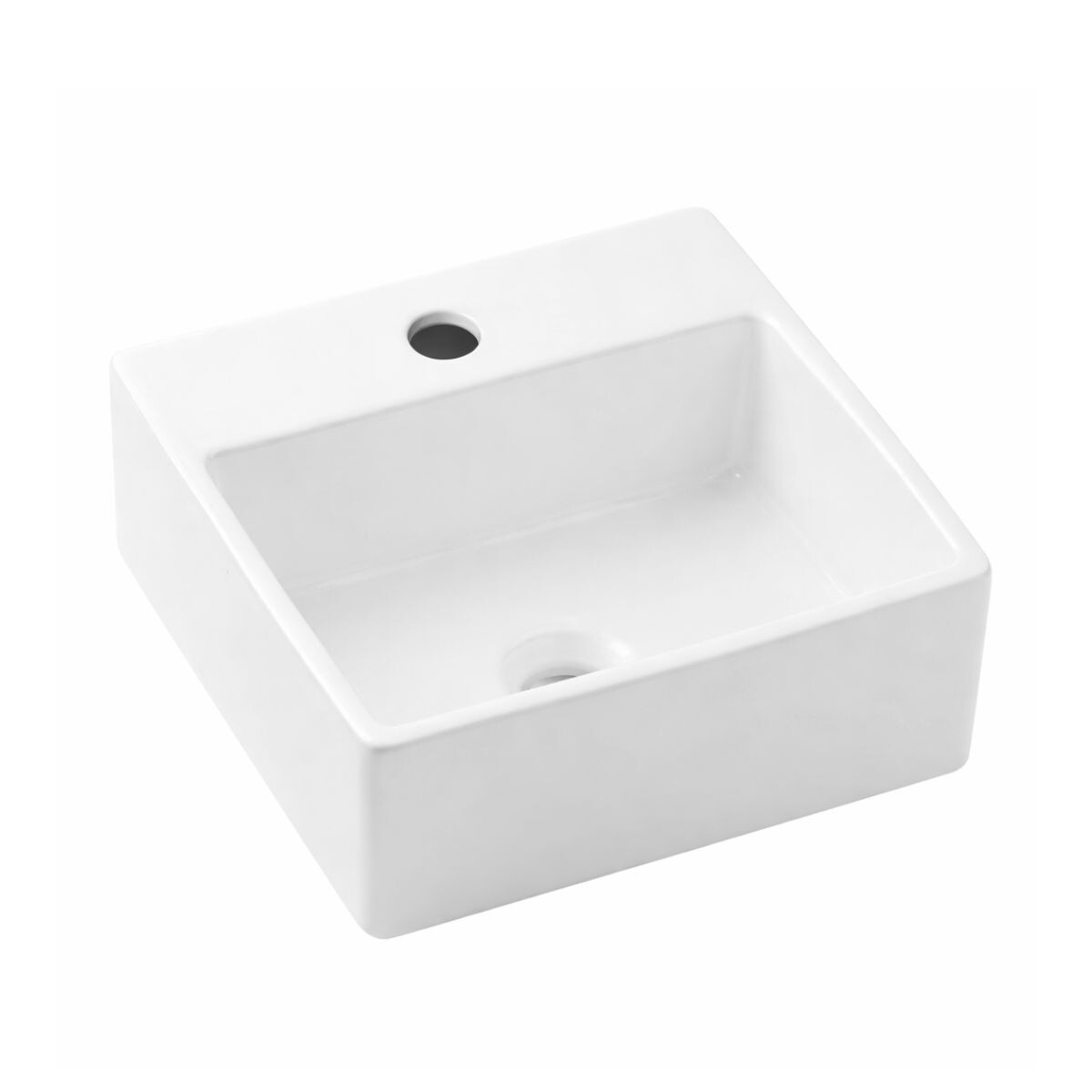 Bacha De Apoyo Cuadrada 41 Cm Blanco Mate Celite 