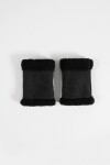 Mitones de suede con pelo negro