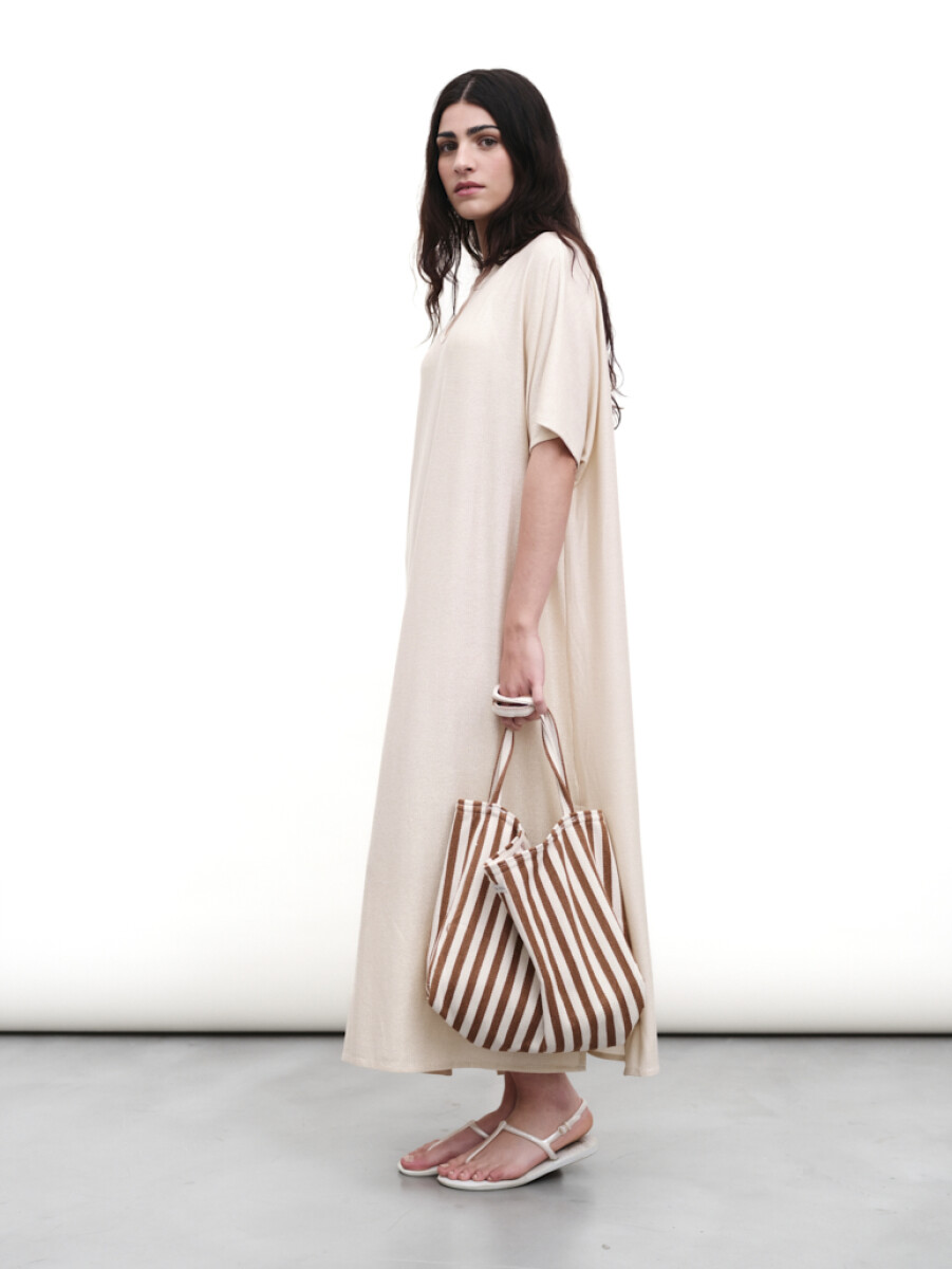 Vestido Lurex Goya - Beige 