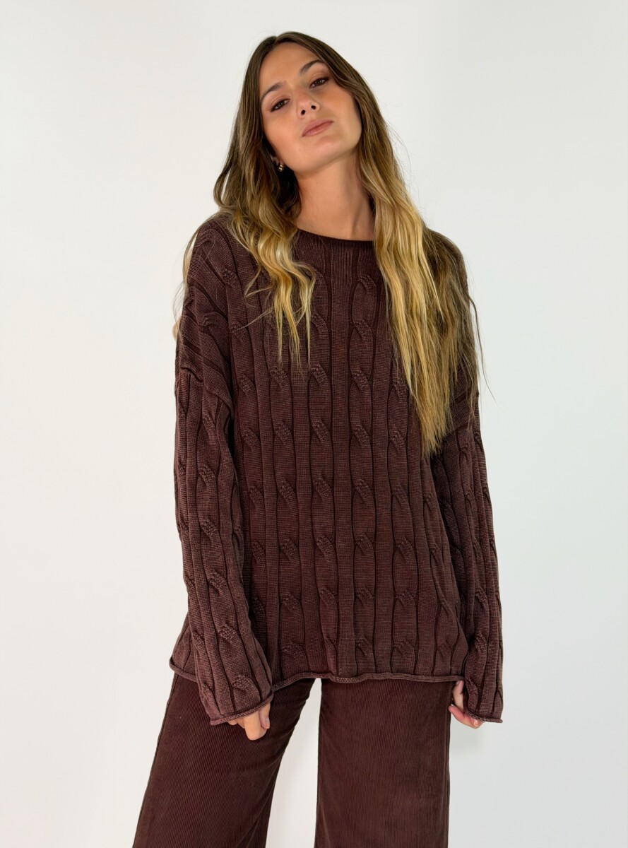 SWEATER FLORA - MARRON 