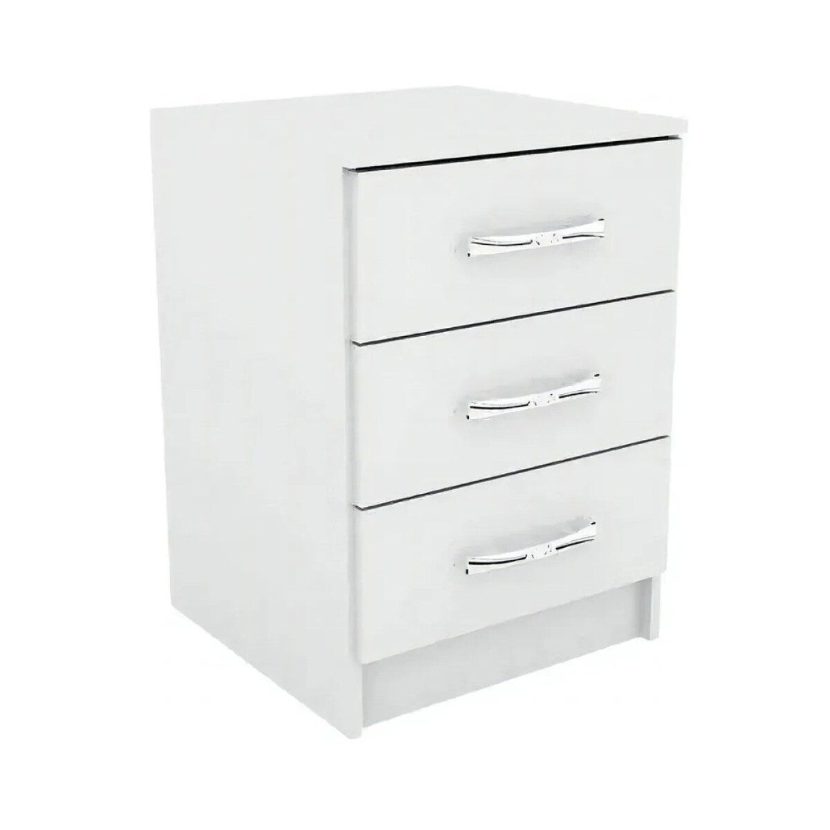 Mesa De Luz Cajonera 3 Cajones Dormitorio Sommier Cama - BLANCO 