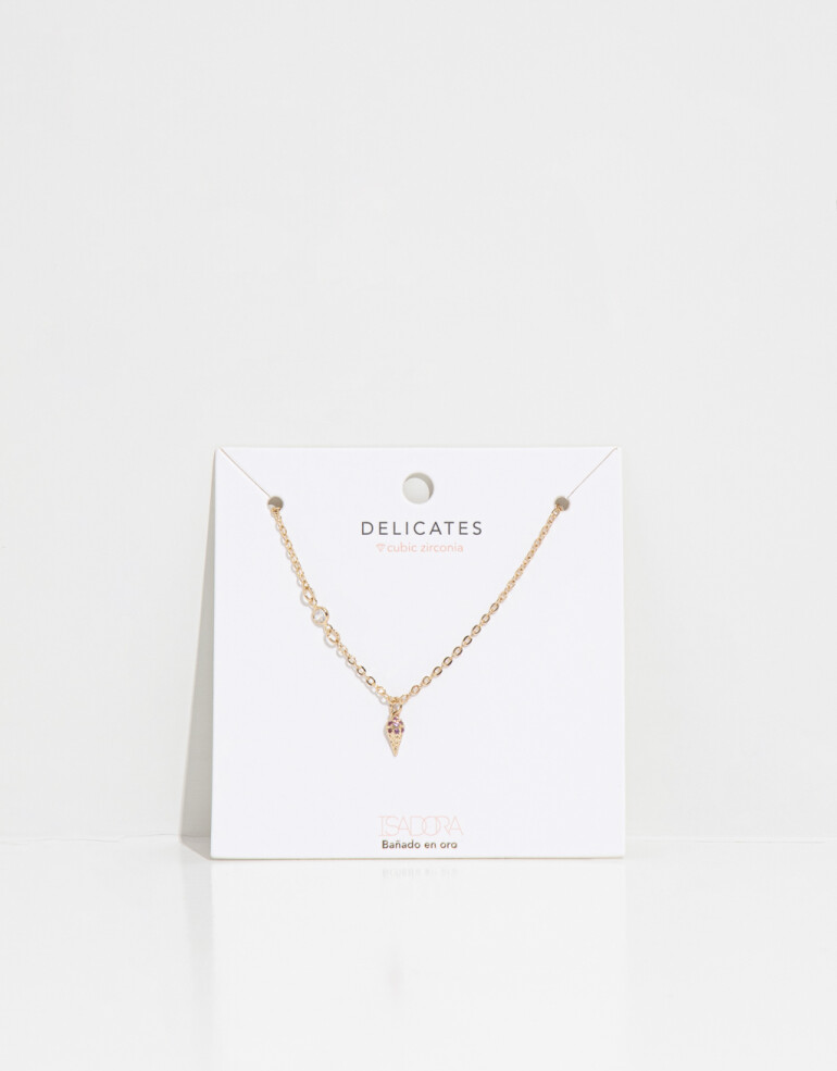 Cadena Corta con Dije Strass Collar Con Dije De Heladito - Dorado