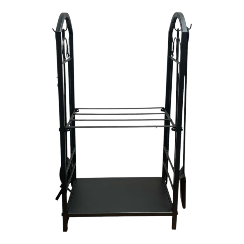 Rack para leña 2 niveles con herramientas Rack para leña 2 niveles con herramientas