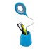 Lampara Tactil Flexible Con Base Porta Lapiz Recargable Led Color Variante Celeste