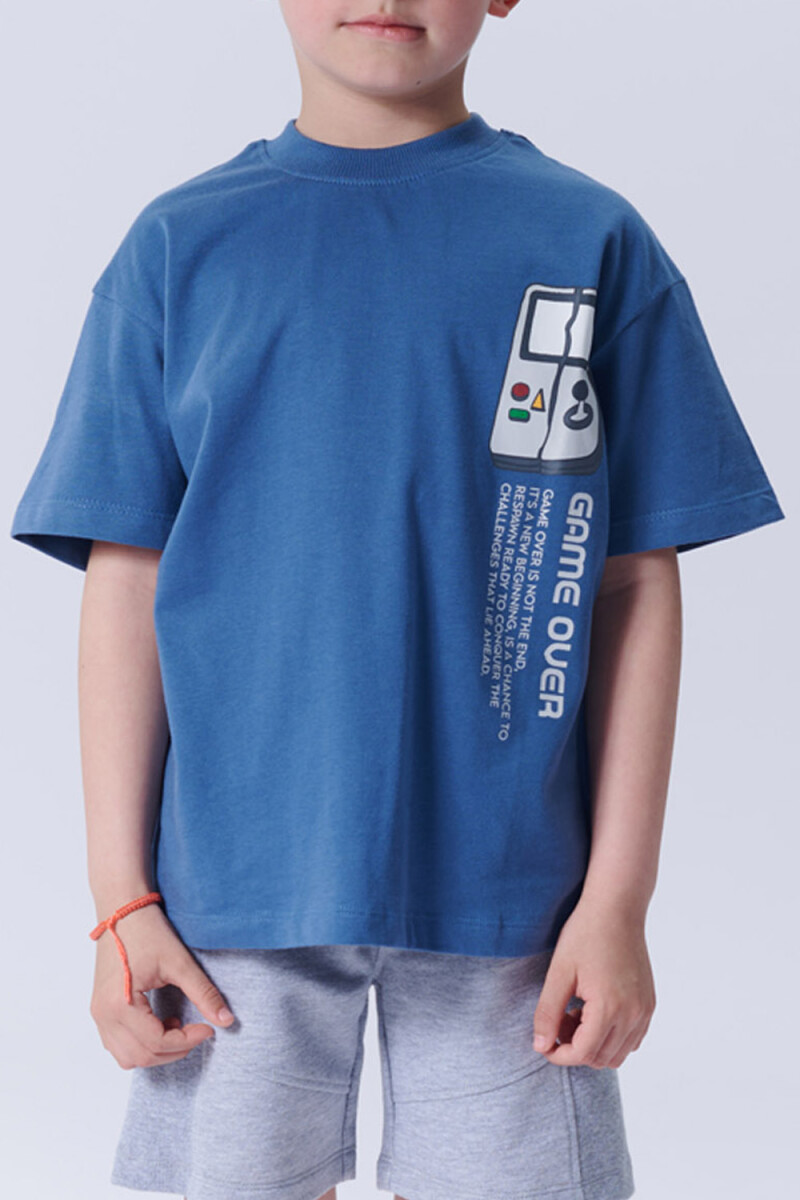 Remera algodón - Gamer Azul 