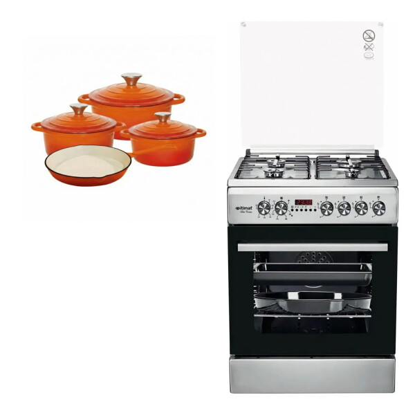 Combo Cocina Iitimat Turca Grill + Juego De Ollas 7 Pzas PK COMBO COCINA 2313300 + OLLAS 7CPS NAR