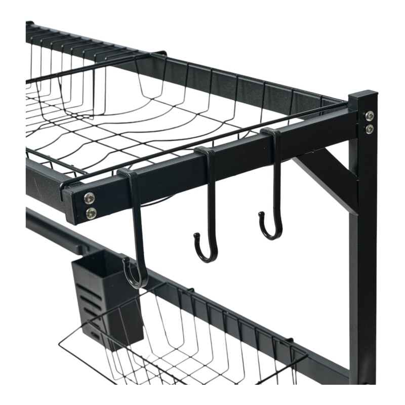 Escurridor Sobre Pileta Grande 85cm Multifunción 4 En 1 Negr Negro