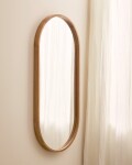 Espejo Magda de madera maciza de teca con acabado natural Ø 45 x 95 cm