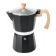 Cafetera Italiana Espresso 6 Tazas Aluminio Negro