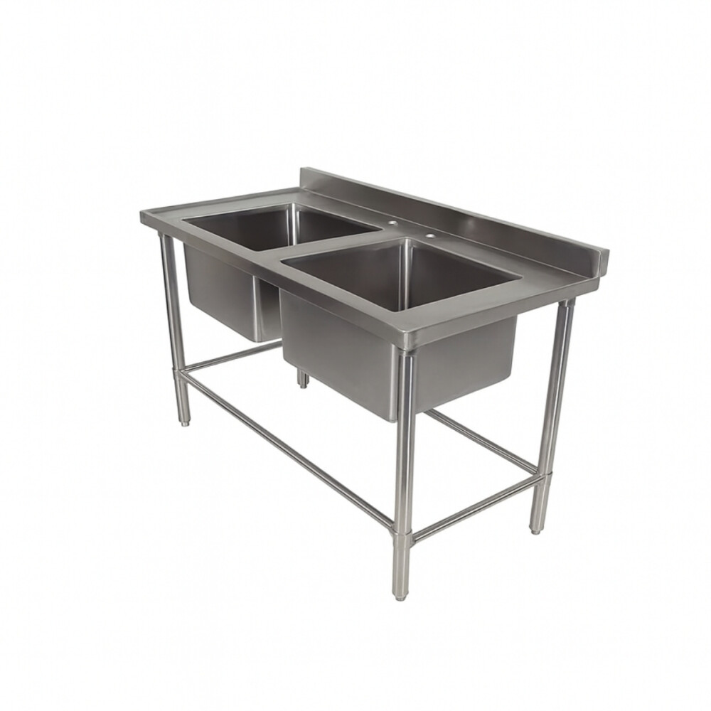 Mesada de Lavado 2 Piletas 140x60 cm Acero Inoxidable Mesada de Lavado 2 Piletas 140x60 cm Acero Inoxidable