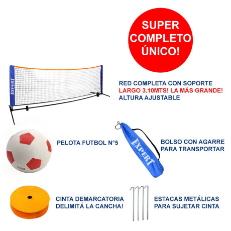 Set Red De Fútbol Tenis Playa + Soporte + Bolso Dep009112