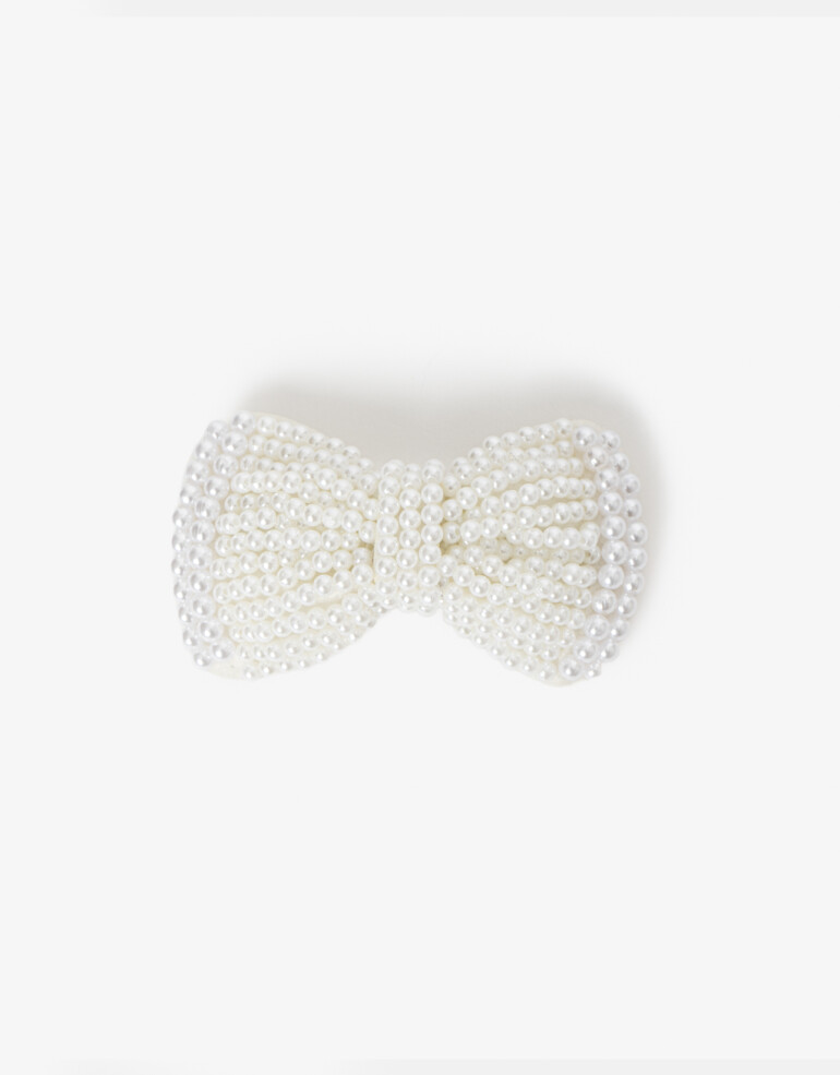 Hebillas Francesas Perla Hebilla Francesa Moño Con Perlas - Blanco Nacarado/perlado