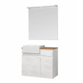 CONJUNTO DE BAÑO MODELO CORA 80 CM / MUEBLE + BACHA + ESPEJO Conjunto De Baño Modelo Cora 80 Cm / Mueble + Bacha + Espejo