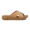 Wonder Sandalias Dama Confort Tira Cruzada C/ Aplique Camel