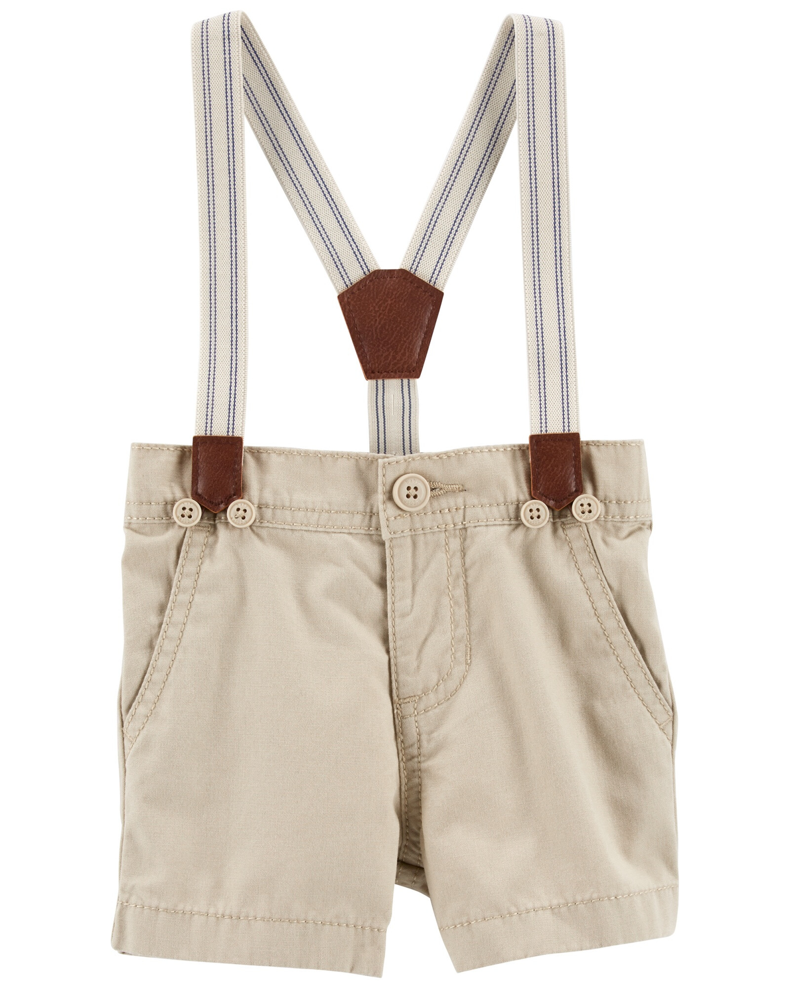 Short de algodón clásico con tirantes. Talles 3-24M Short de algodón clásico con tirantes. Talles 3-24M