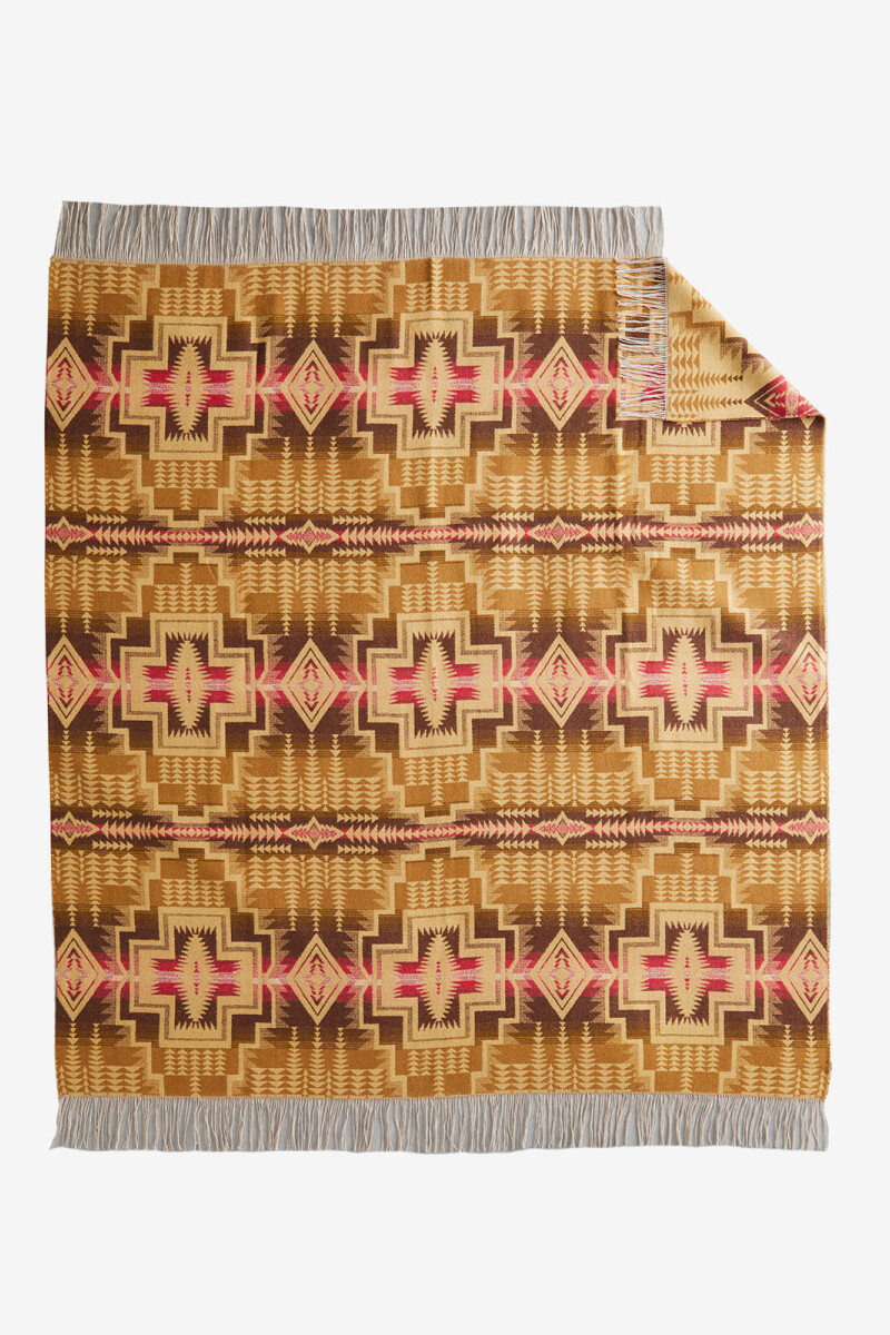 Manta Jacquard Fringed Azul