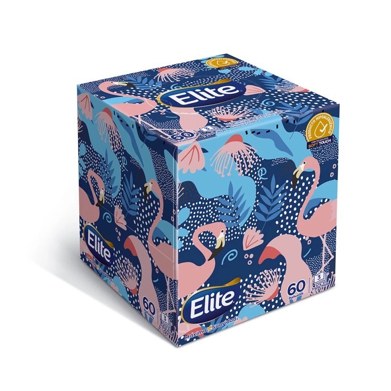 Pañuelos Descartables Elite Premium Cubo 60 Unidades Pañuelos Descartables Elite Premium Cubo 60 Unidades