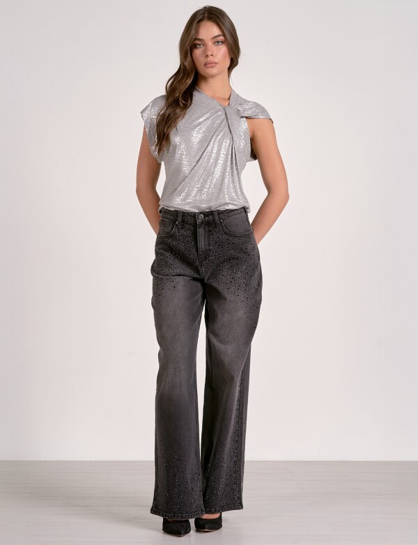 Blusa Lurex Nudo PLATEADO