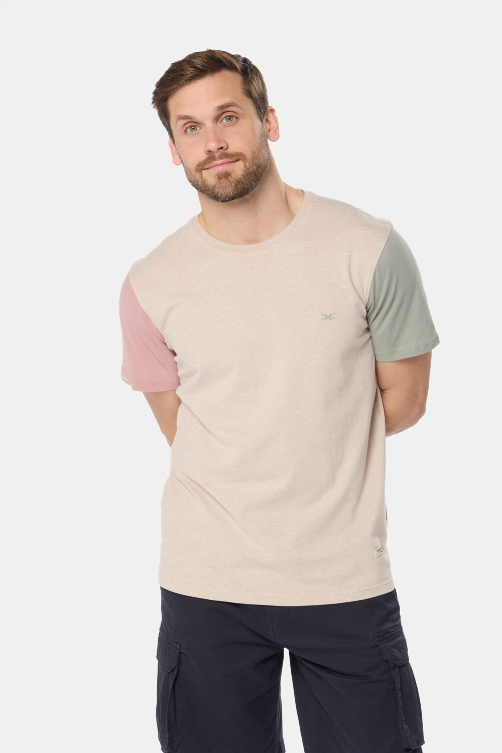 REMERA LISA COMBINADA Beige