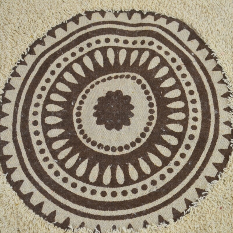 Alfombra 40x60cm MARRÓN Y NATURAL