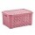 Caja Canasto Organizador Rattan c/ Tapa Paramount 24x17x12Cm Rosa