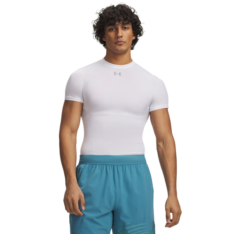 UA HG Elite Comp SS-GRN WHT-100