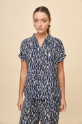 CAMISA ELVINA PRINTED Blanco/Azul