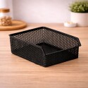 CANASTO ORGANIZADOR MULTIUSO APILABLE NEGRO CANASTO ORGANIZADOR MULTIUSO APILABLE NEGRO