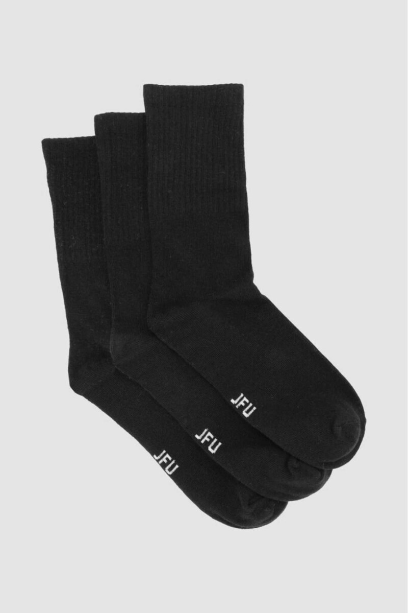 Pack x3 medias media caña lisas - Negro 