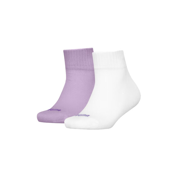 HEARTH LOGO QUARTER SOCKS 2 PACK - PUMA BLANCO/LILA