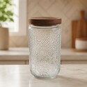 FRASCO 1000ML DE VIDRIO CON TAPA WOOD FRASCO 1000ML DE VIDRIO CON TAPA WOOD
