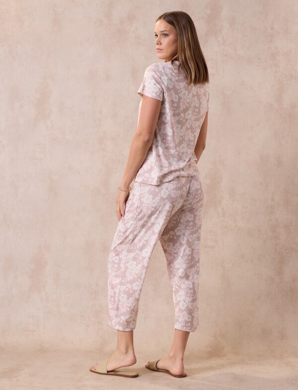Pijama C/capri MULTI/ROSA