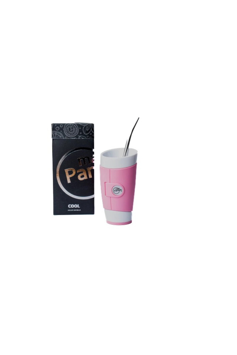 MATE PAMPA GUAMPA CON BOMBILLA ROSA