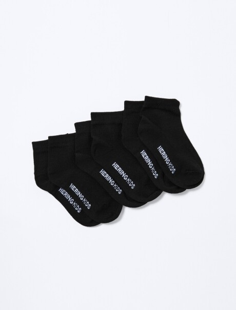 KIT DE 3 PARES DE MEDIAS UNISSEX NEGRO
