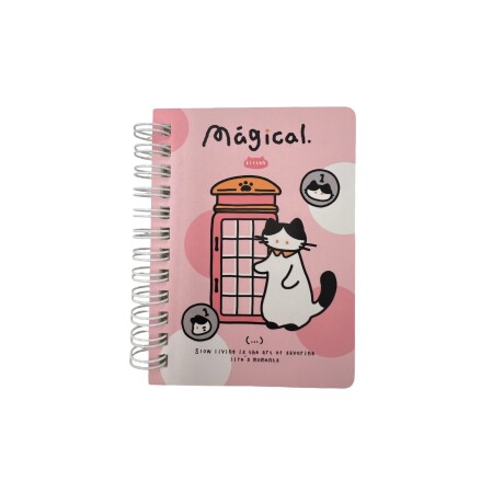 Cuaderno pocket gatito rosa