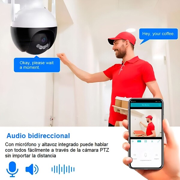 Cámara Seguridad Domo Exterior Microfono App Smart Home Wifi Variante Color Blanco
