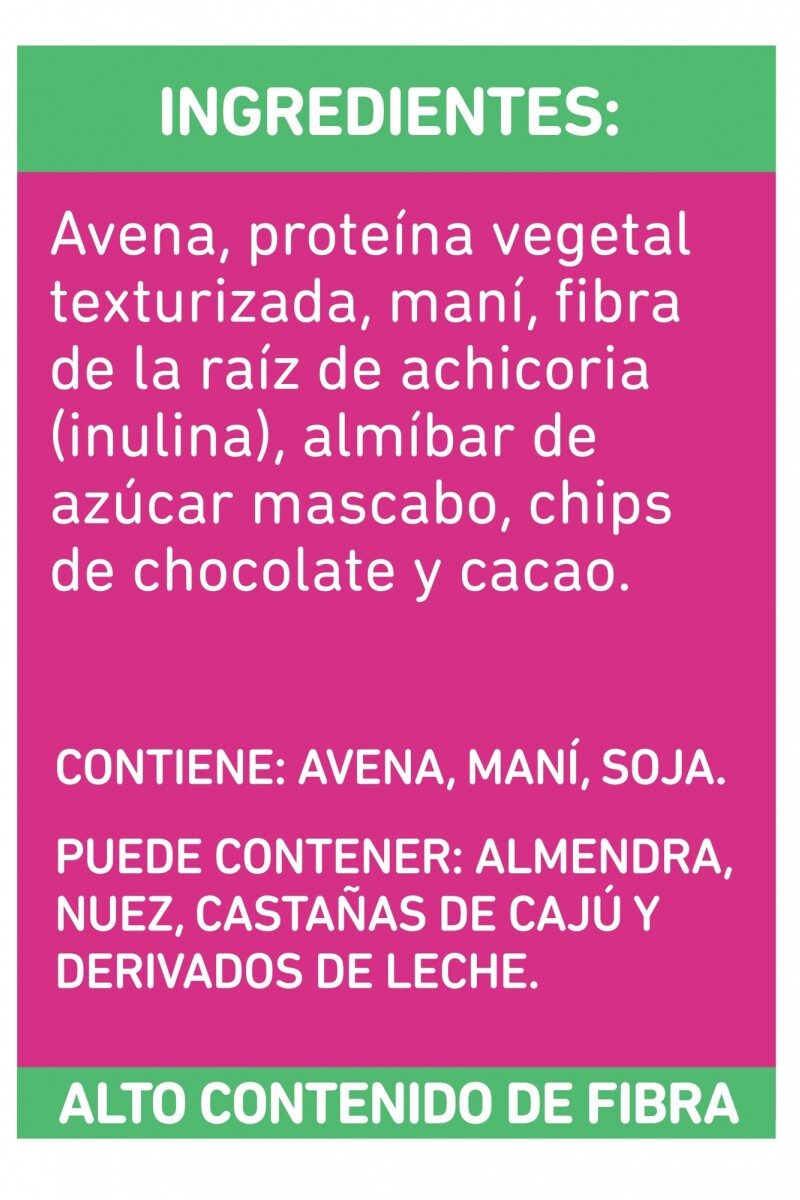 INTEGRA Barra de Avena-Cacao y Chips de Chocolate INTEGRA Barra de Avena-Cacao y Chips de Chocolate