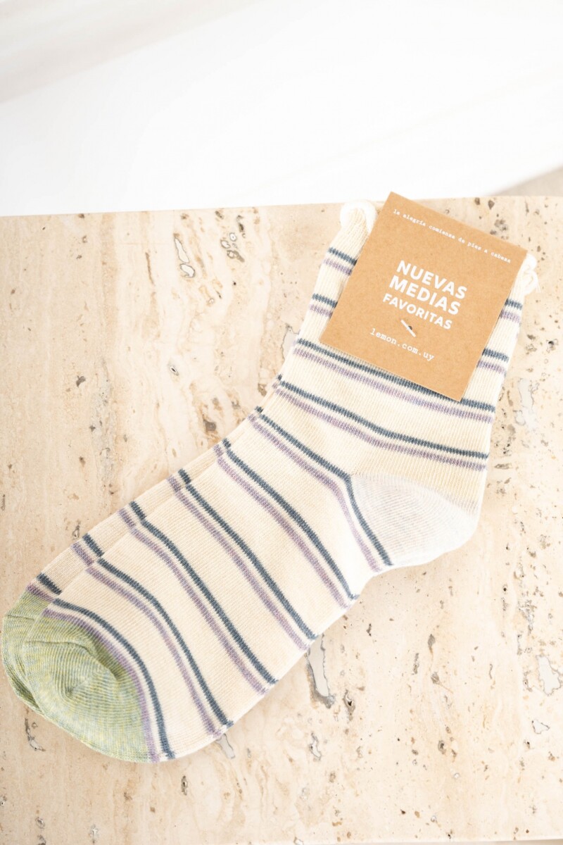 Medias Rayadas Nácar