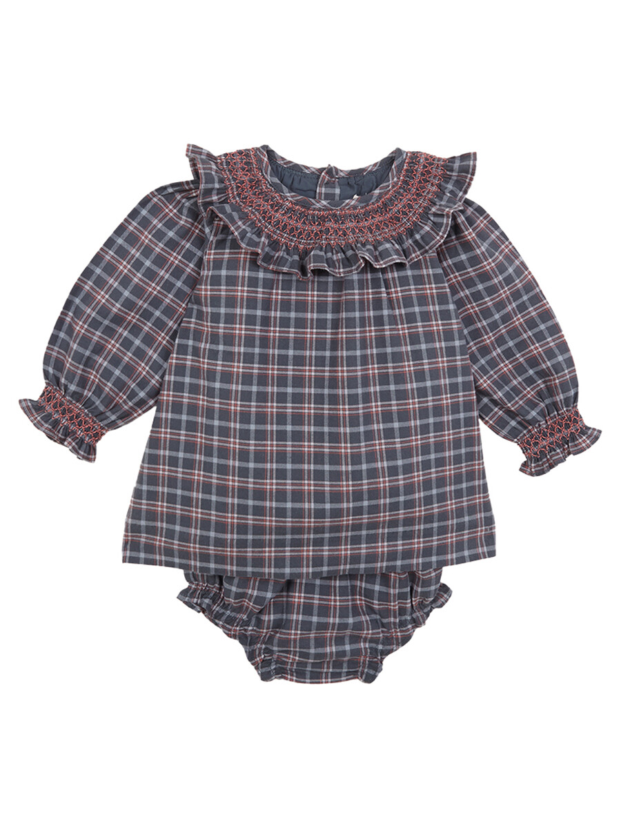 Vestido De Cuadro Petroleo