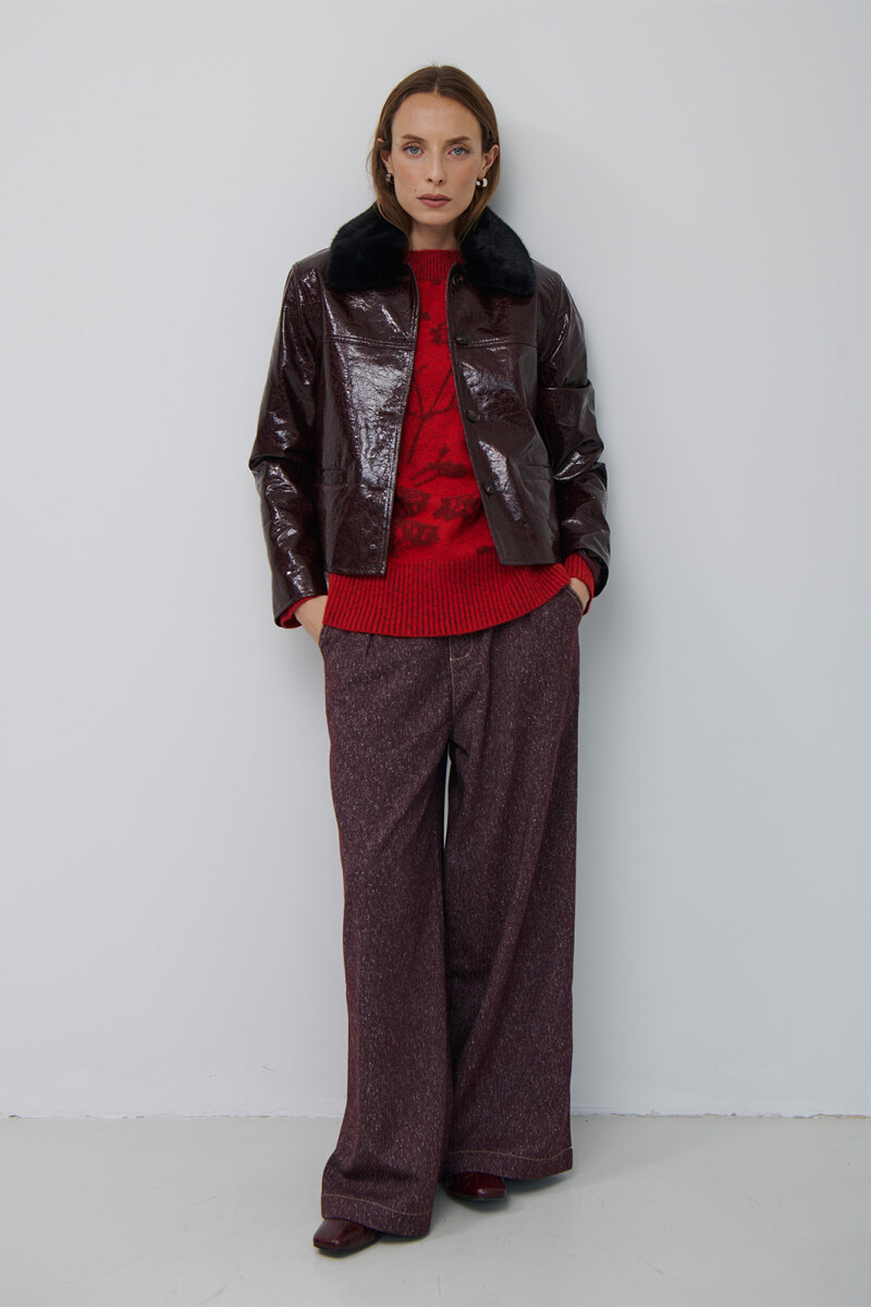 CHAQUETA GLOSSY BURDEOS