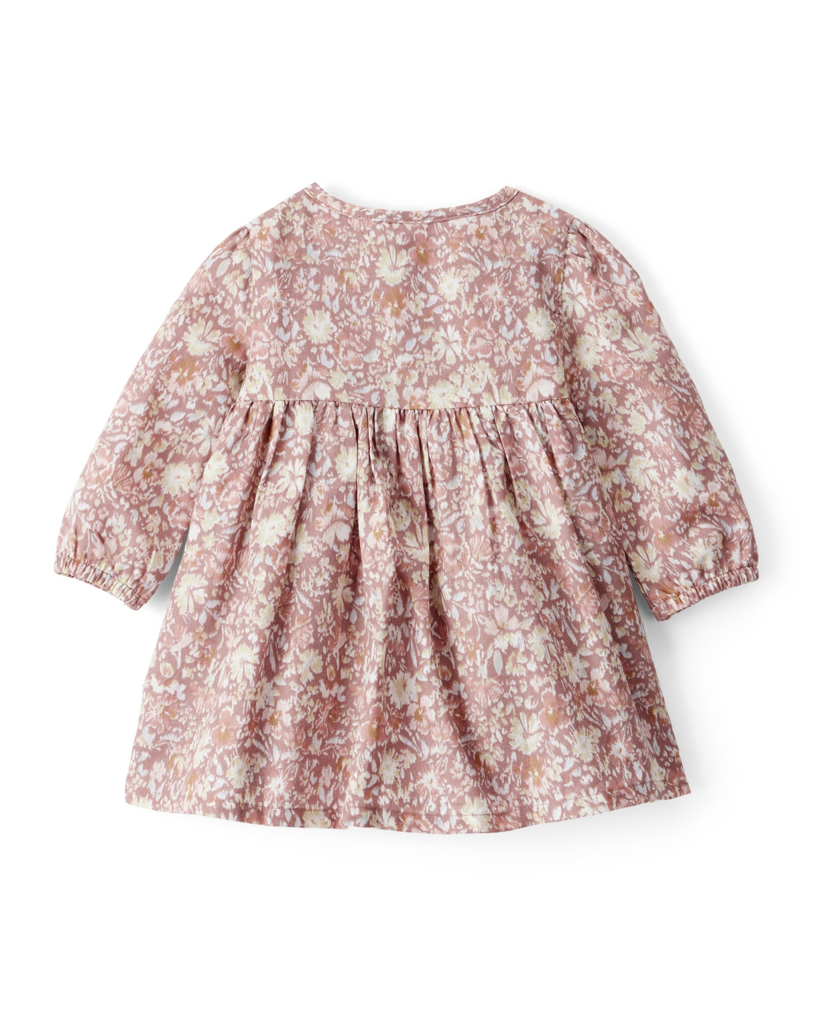 Vestido de algodón, rosado, diseño floral Vestido de algodón, rosado, diseño floral