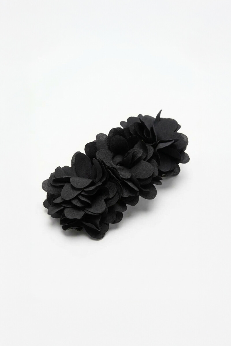 Broche banana flor negro