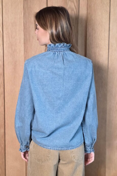 Camisa Franca Denim Azul