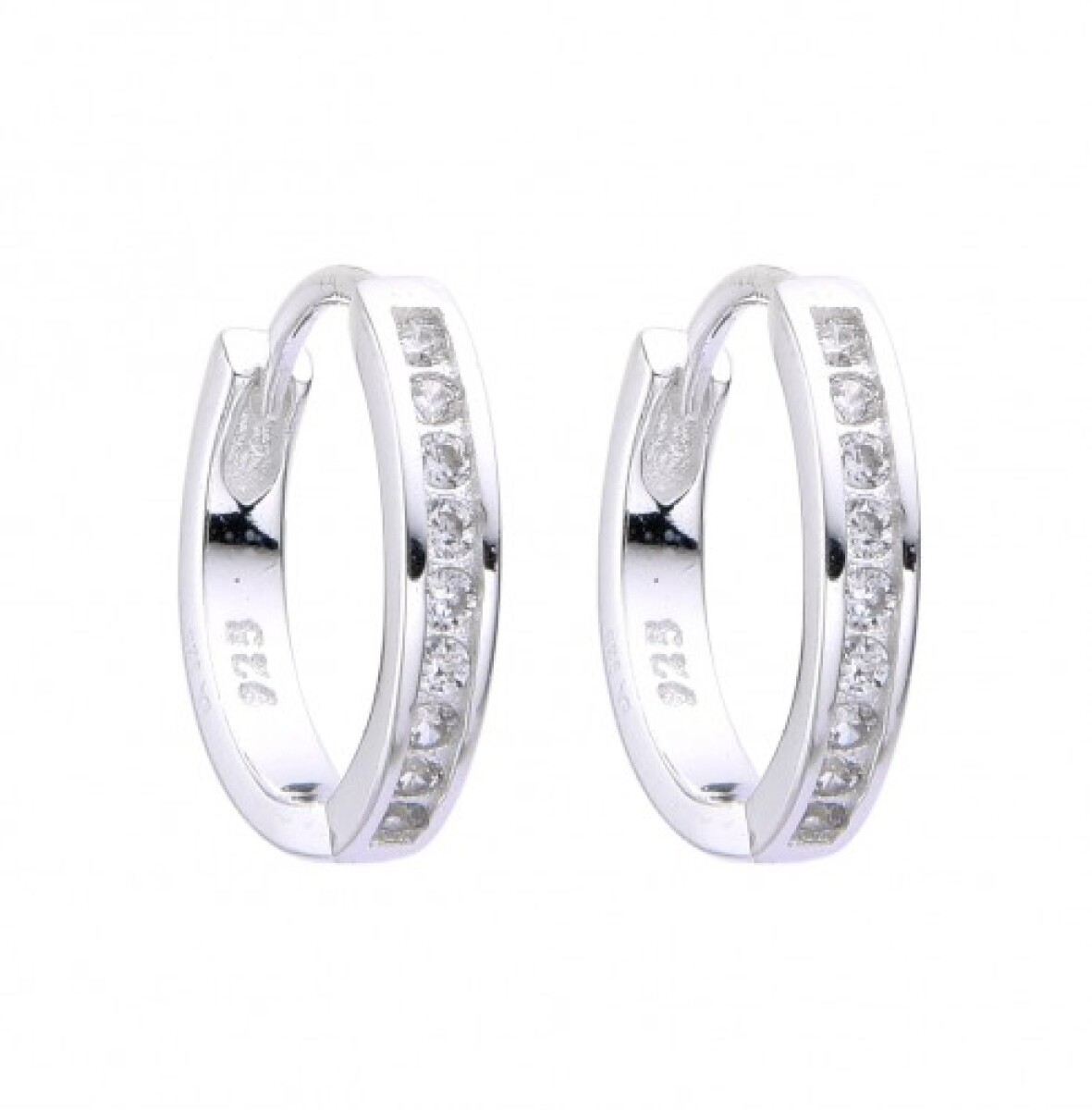 Par de aros de plata 925 con circonias. 