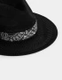 Sombreros Romántico Sombrero Con Trim - Negro